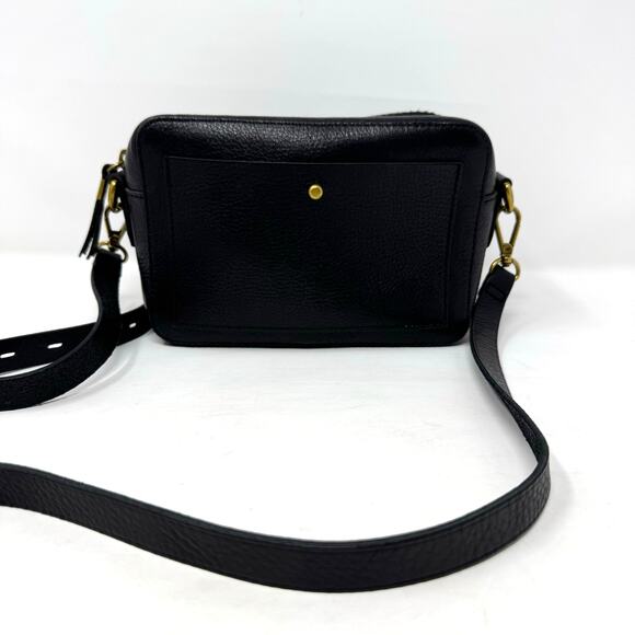 Madewell Handbags - Madewell Black Leather Crossbody with Brass Hardware
